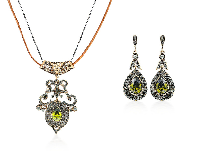 Bronz Kolye Küpe Set